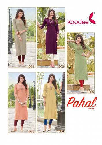 Pahal Vol 10 Straight Cut Kurti by Koodee Fashion  by Kavya Style Plus