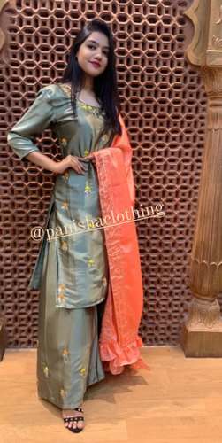 Embroidery Plazzo Suit by Annu Enterprises