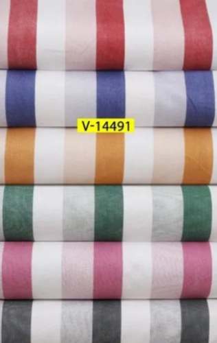 Striped Cotton Shirting Fabric For Men  by Ganesh textile