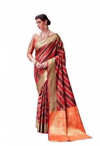 ladies Maroon Color Silk Saree  by Surya Sastha Enterprises