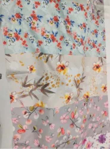 Dull Printed Satin Fabric At Wholesale Rate by Jai Laxmi Silk Mills