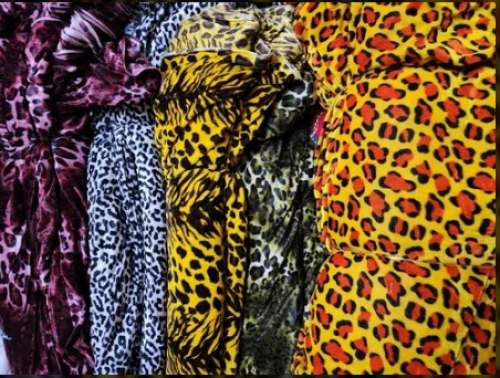 Tiger Print Velvet Fabric by Shri Bajrang Cloth Store