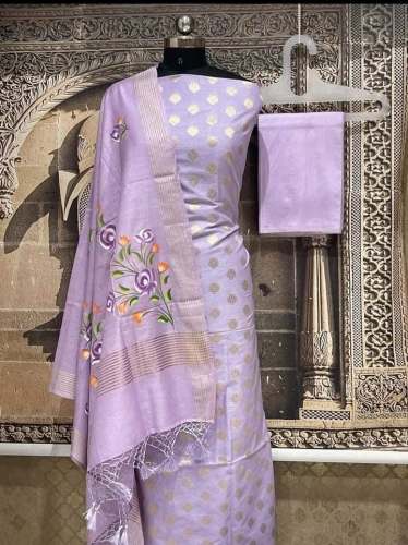 Super Banarasi Cotton Silk Printed Suit  by mahereen creation