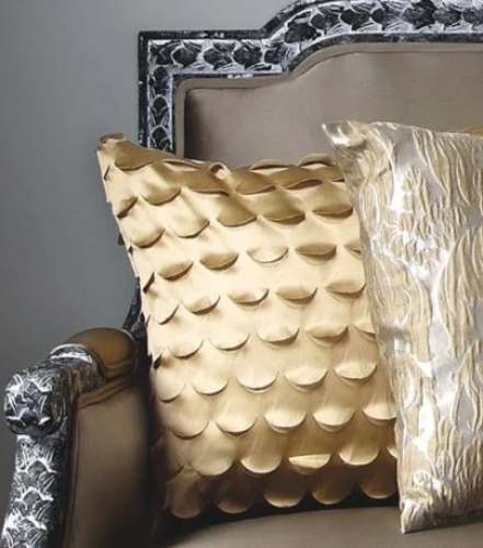 Golden Jacquard Cushion Cover by Golden Drape