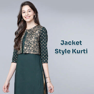Kurti with Jacket : Buy Designer Jacket Style Long Kurti for ladies