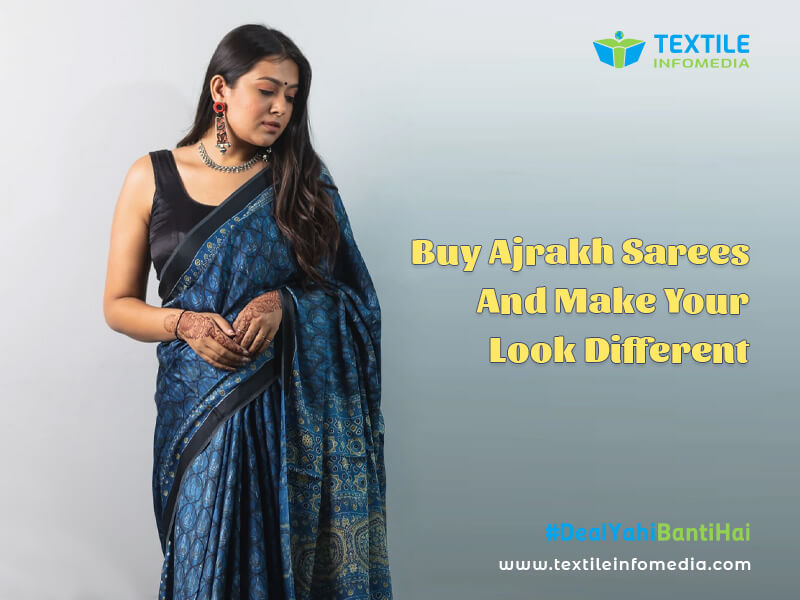 Ajrakh sarees - Manufacturer and suppliers for Block print Ajrakh saree