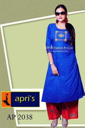 Blue and Red Plazo Kurti set