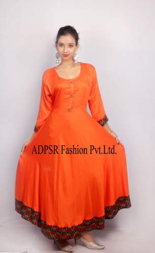 Designer and Fancy Long Orange kurti