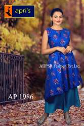 Designer Blue Plazo Kurti set