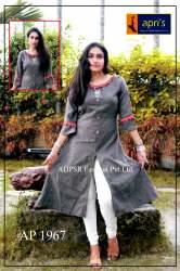 Fancy Grey Front Slit Kurti