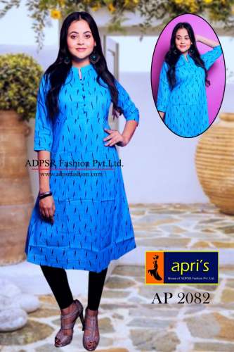 Fancy Sky Blue printed Kurti 