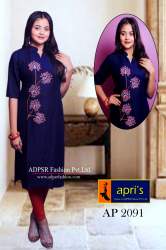 Stylish Neavy Blue Work Kurti 