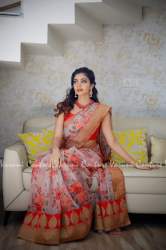 PRINTED GEORGETTE WITH ZEQUERD LACE