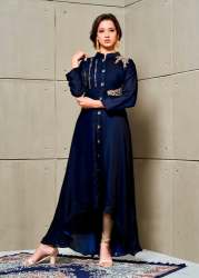 Anarkali Royal Blue Knee Long Kurtis