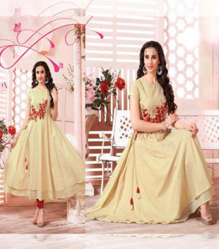 Shorts Sleeve Party Wear Anarkali Kurtis