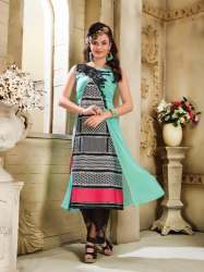 Sleeveless Jacket Style Georgette Kurtis