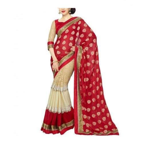 Festival wear Brasso Georgette Saree by Rosado La Fabrics