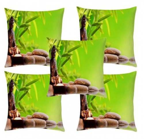 Designer Square Nature Printed Cushion Cover by Aasma Textiles