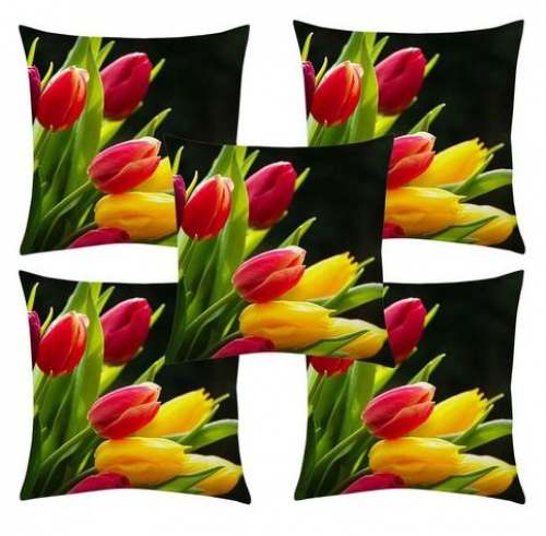 Flowery Printed Cushion Cover by Aasma Textiles