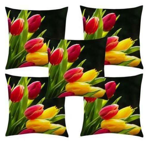 Flowery Printed Cushion Cover