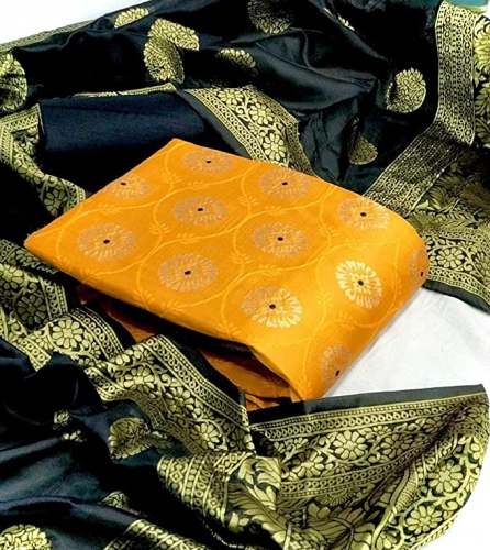 Green Banarasi Silk Dress Material