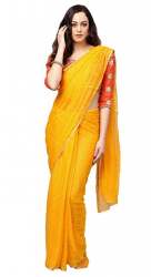 Fancy Yellow Saree Mall Brand Saree