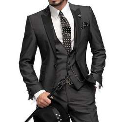 Plain Branded Black Stylish Suit