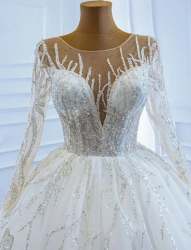 Hand beaded White Christian Wedding Gown 