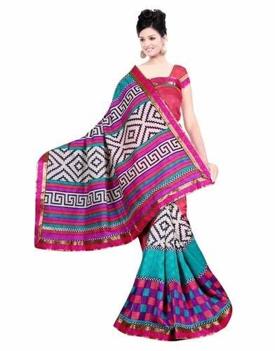 Fancy Printed Saree by Ganga Sagar Silk Mills