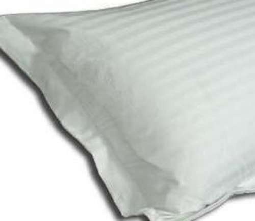 White Satin Stripe Pillow Cover by Meenus Manchesters