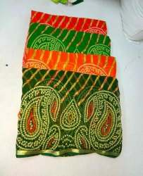 Printed Georgette Bandhani Saree 