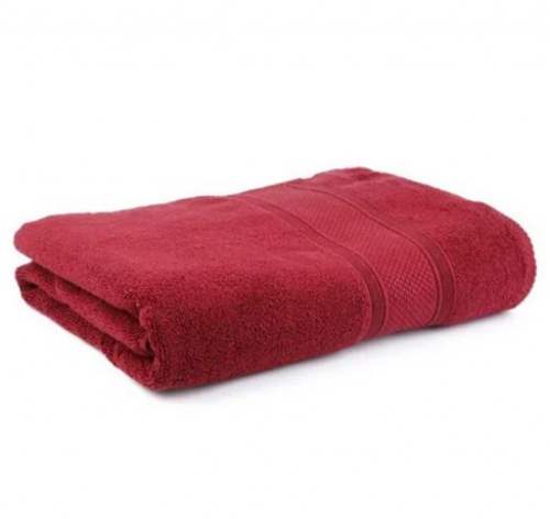 Maroon Soft Cotton Bath Towel by Hindustan Industries