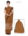 Khaki Color Saree With Plain Border thumb 2