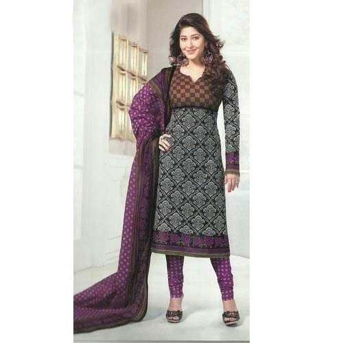 Designer Printed Churidar Suit 