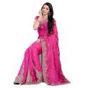 Wedding wear Embroidered Pink Color Saree