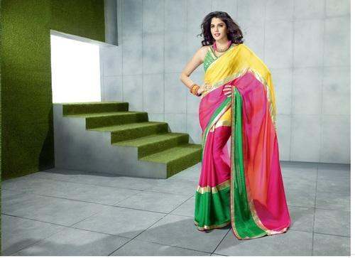 Casual printed designer saree by Red Sparrow
