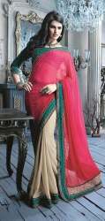 Chiffon and georgette style saree