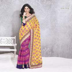 half half printed saree