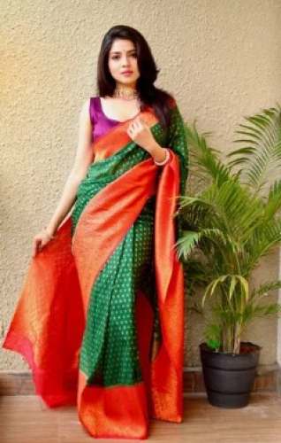 Fancy Lichi Silk Saree For Women by Anant Exports