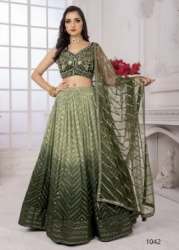 Green Party Wear Wedding Lehenga Choli