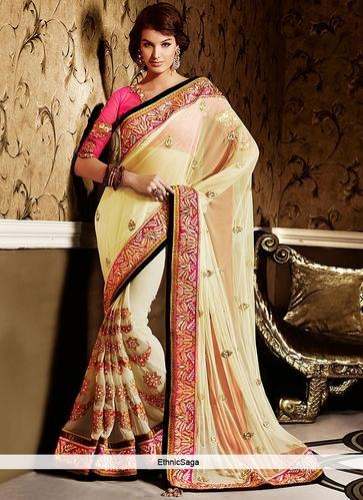 Border work fancy saree by Ethnic Saga