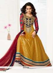 Chanderi long sleeve salwar suit