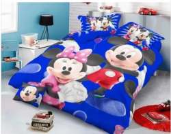 Cartoon Floral  Printed Bedsheet