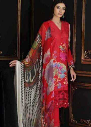 Ladies Cotton Unstitched Dress by Azad Cloth House