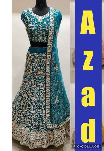 Party Wear Heavy Work Lehenga by Azad Cloth House