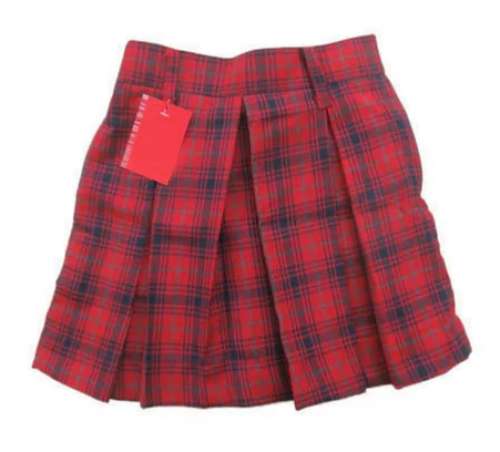 Check Cotton School Skirt 