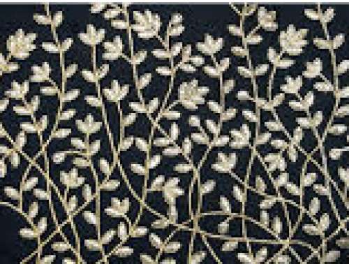 Fancy Black Embroidered Fabric by Ruhi Fab