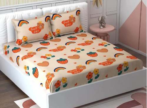 Polycotton King Fitted Bed Sheet  by Kirti Overseas