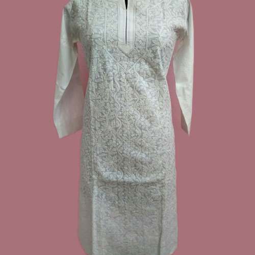 Chikankari PURE  Cotton Kurti