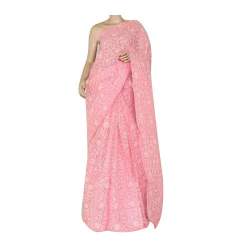 Lucknowi Chikankari Cotton Saree